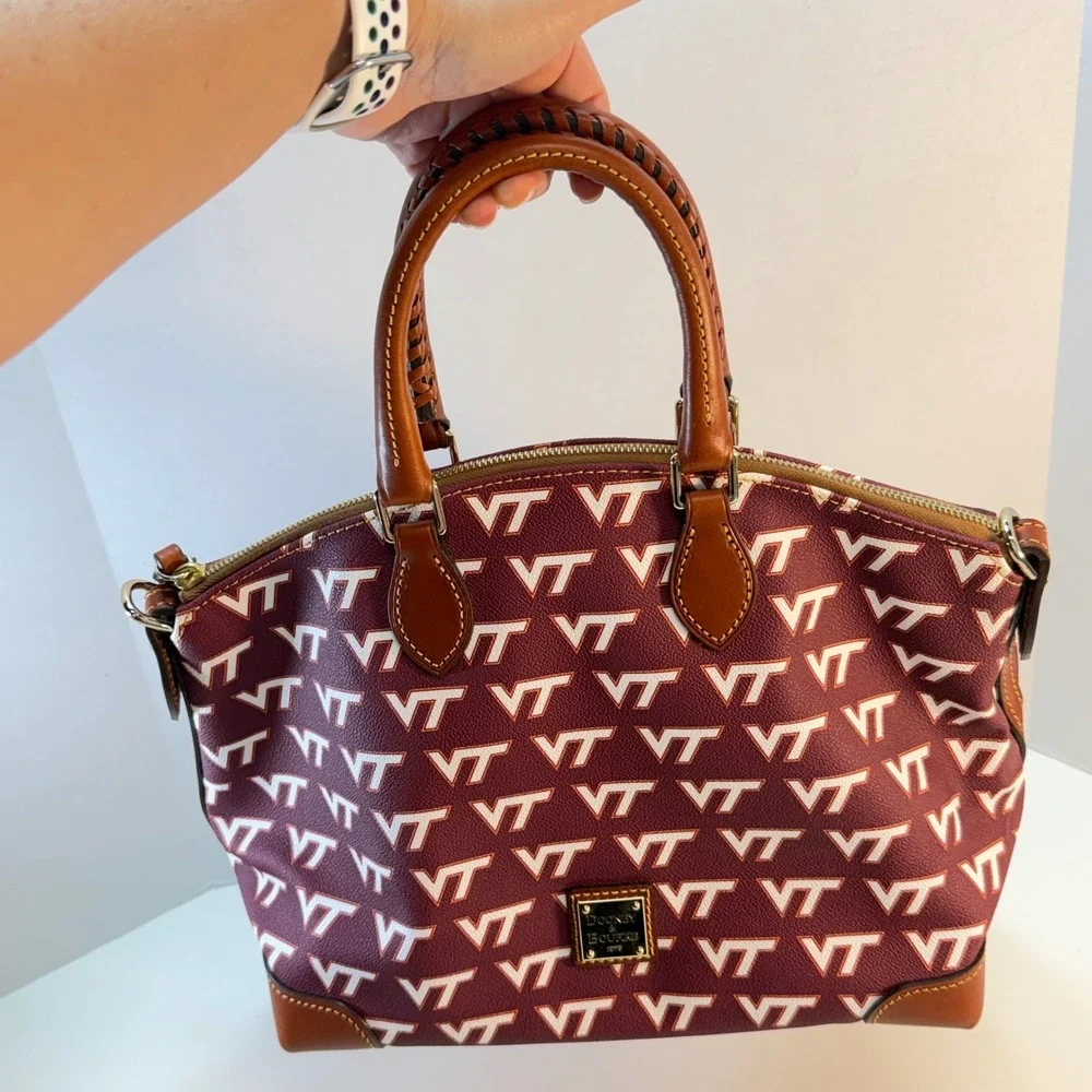 Virginia Tech Hokies Logo Bag Dooney & Bourke Satchel Women Medium Maroon NCAA